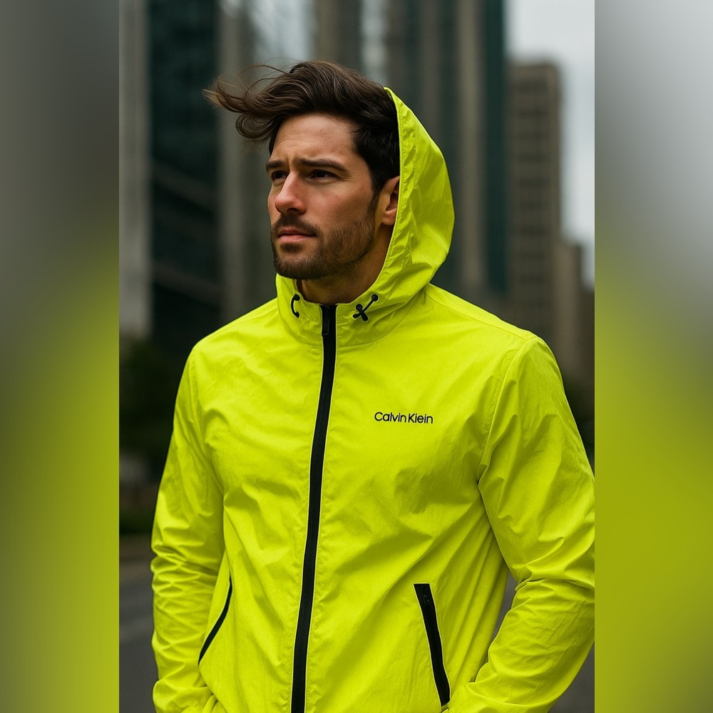 Calvin Klein Men’s Neon  Windbreaker/Casual Jacket